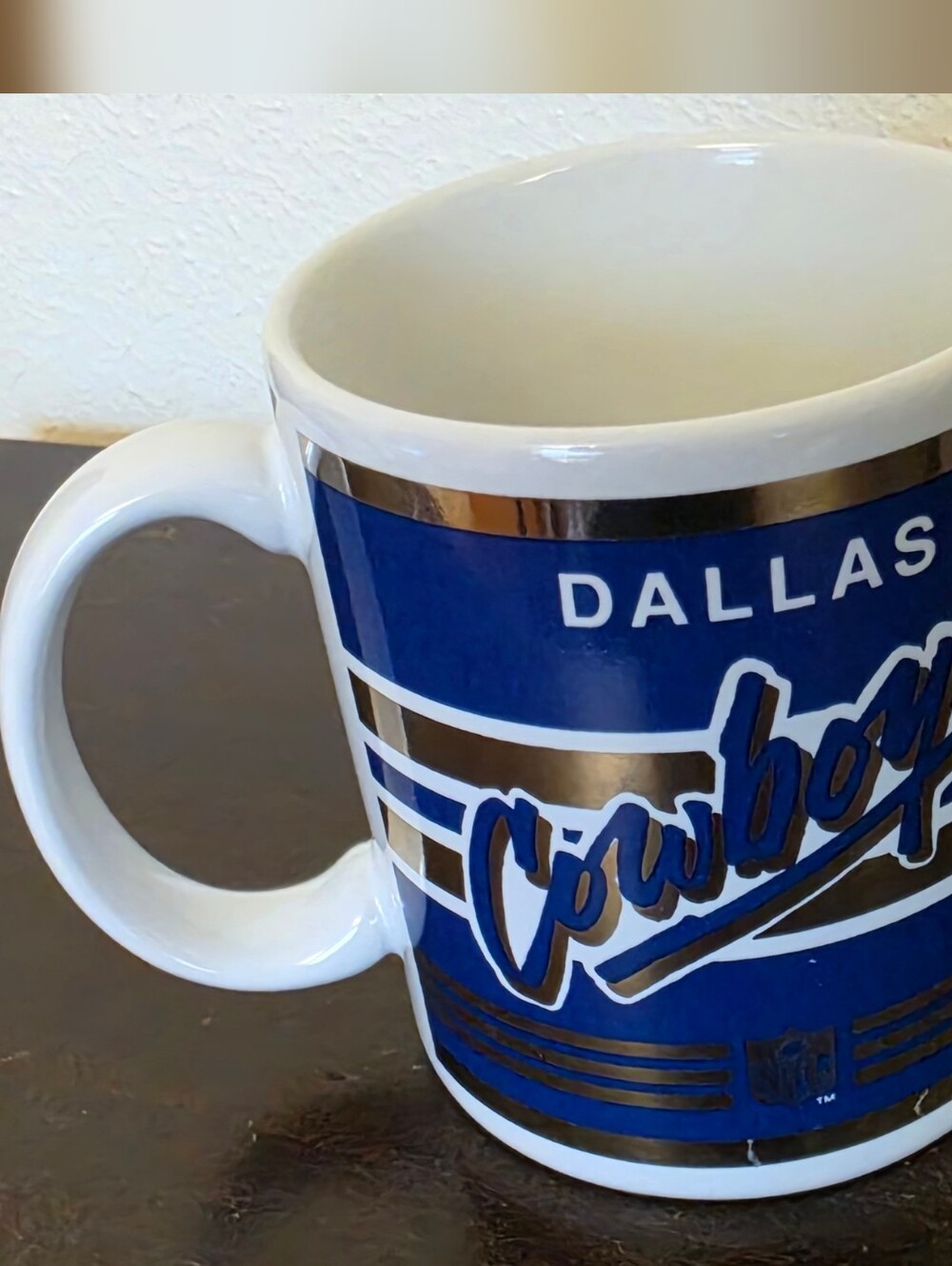 Vintage NFL Dallas Cowboys Blue Ceramic Coffee Mug